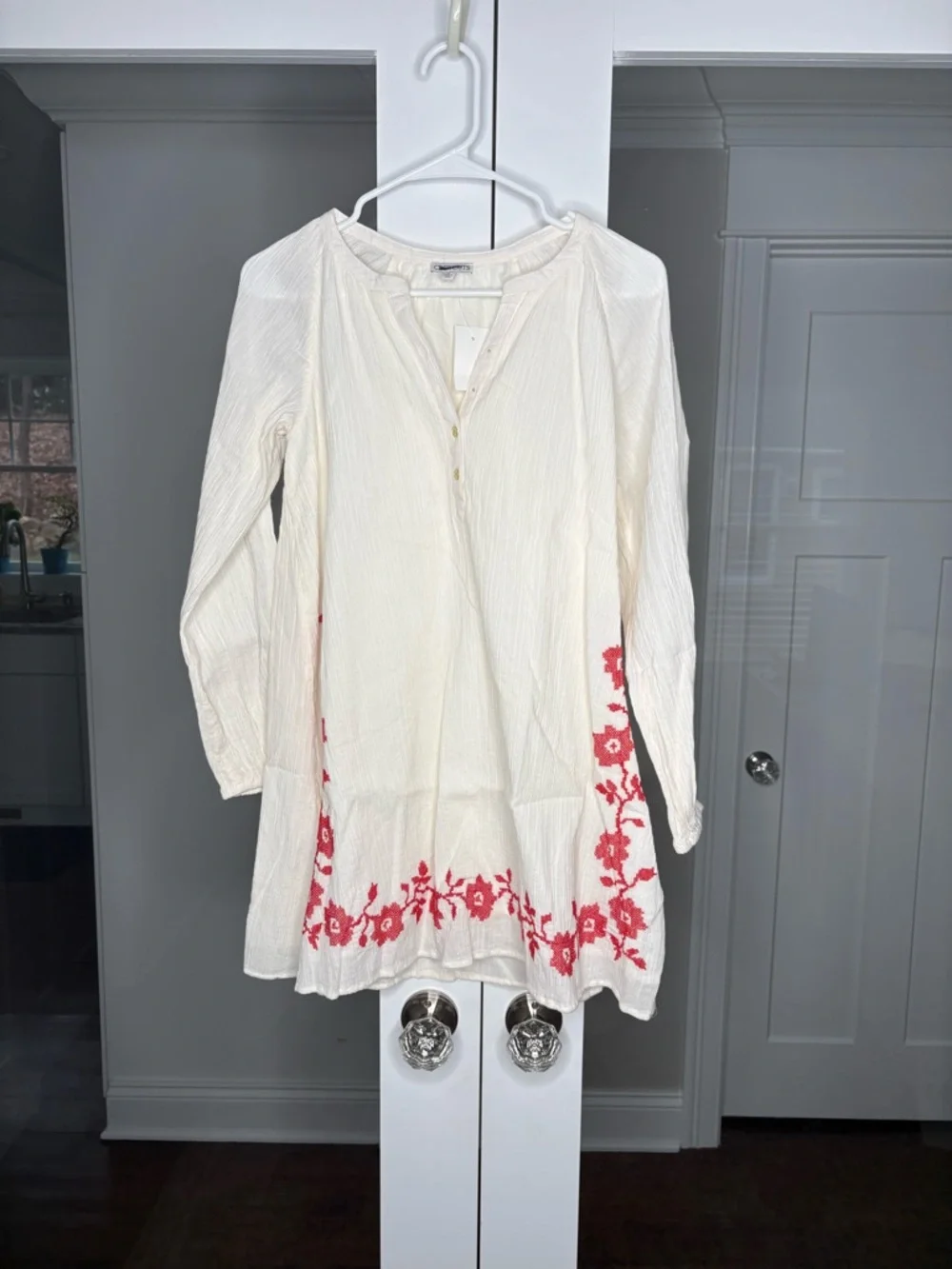 NWT J. Crew Crewcuts Girls' Embroidered Popover Dress Airy Gauze